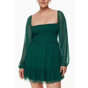 Aritzia Wilfred Sz S Tempest Dress Square Neck Sheer Holiday Party Romantic Airy